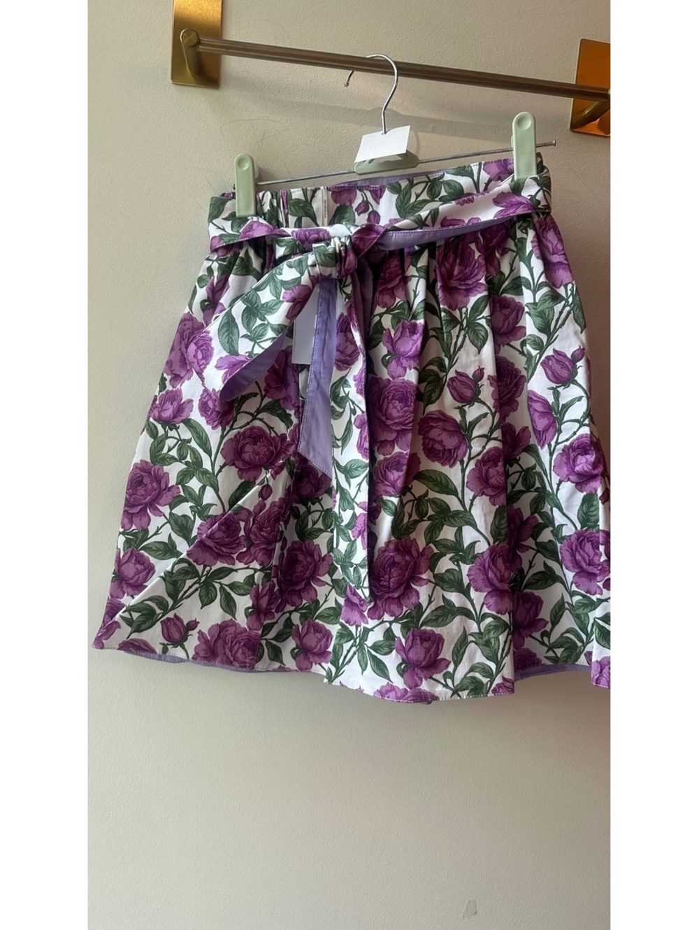 Prosperina Purple Floral Cotton Skirt Size XS,s,m